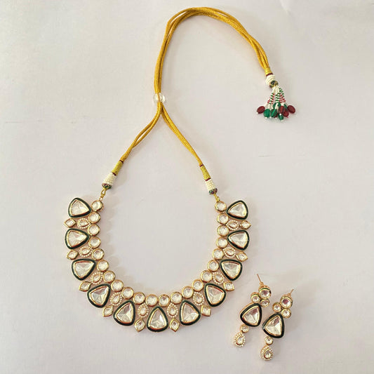 Polki Gold Plated Necklace Set
