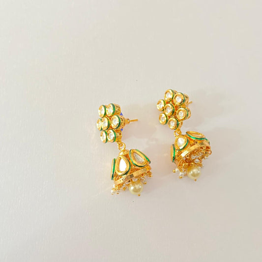 Polki Kundan Gold plated Jhumka Earring