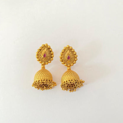 Antique Gold Plated Traditional Heavy Necklace Set