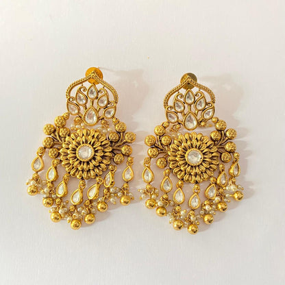 Gold Plated Traditional Latest design with small pearl Jhumka