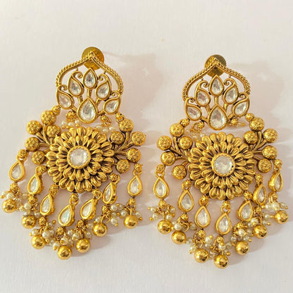 Gold Plated Traditional Latest design with small pearl Jhumka