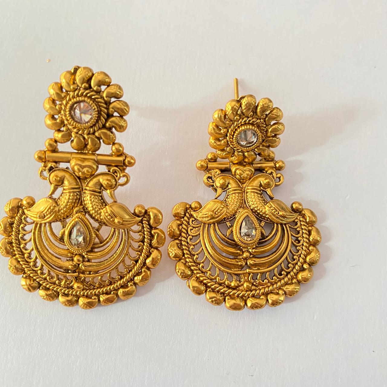 Gold Plated peacock Latest design earring.