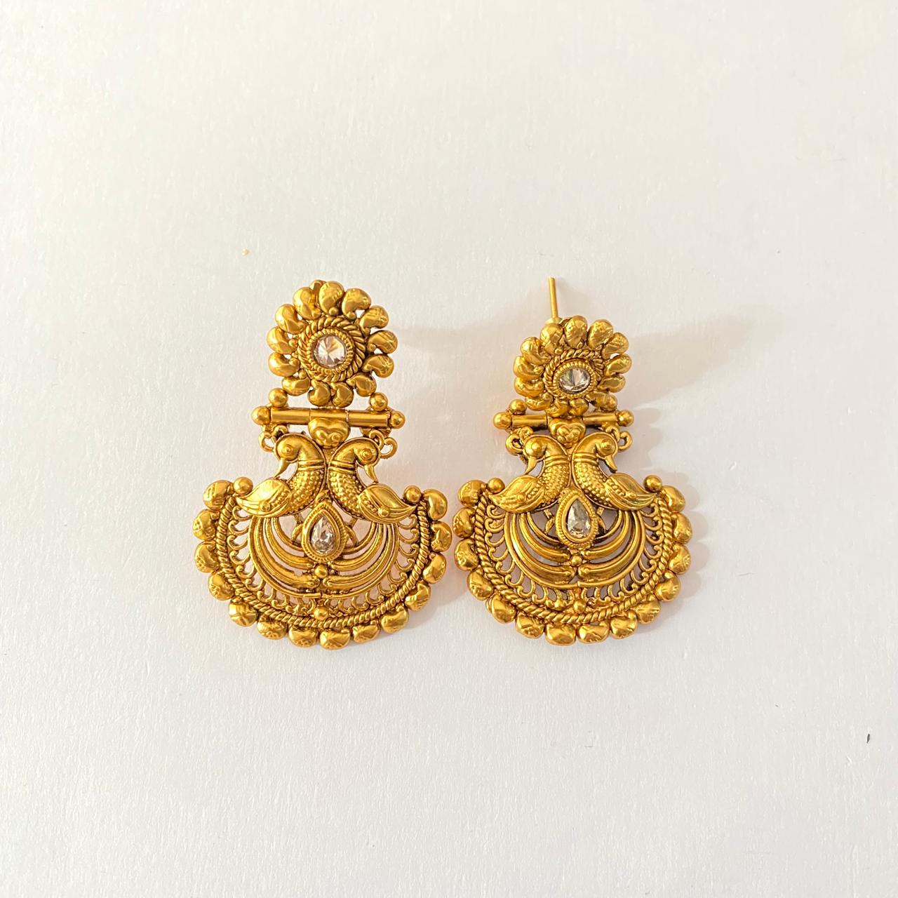 Gold Plated peacock Latest design earring.