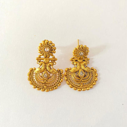 Gold Plated peacock Latest design earring.