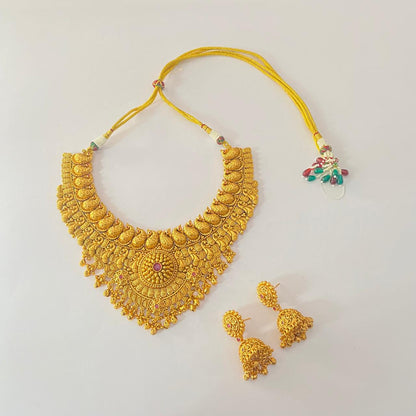 Gold Plated Antique Traditional Heavy Necklace Set