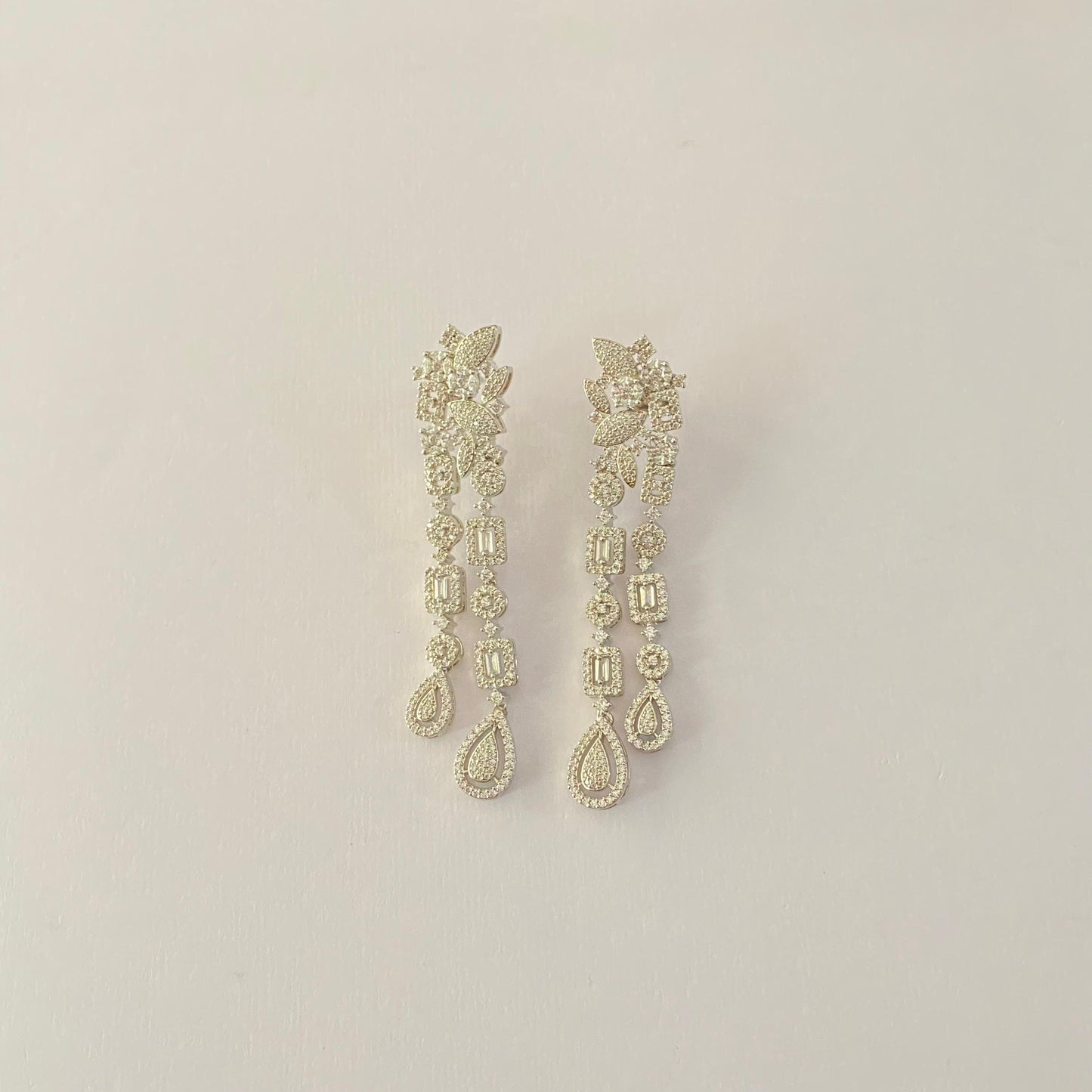 A.D Silver Plated Long Dangler Earring