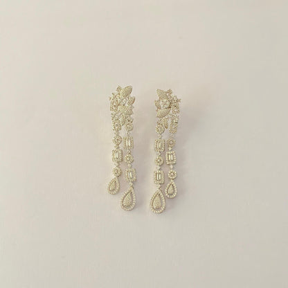 A.D Silver Plated Long Dangler Earring