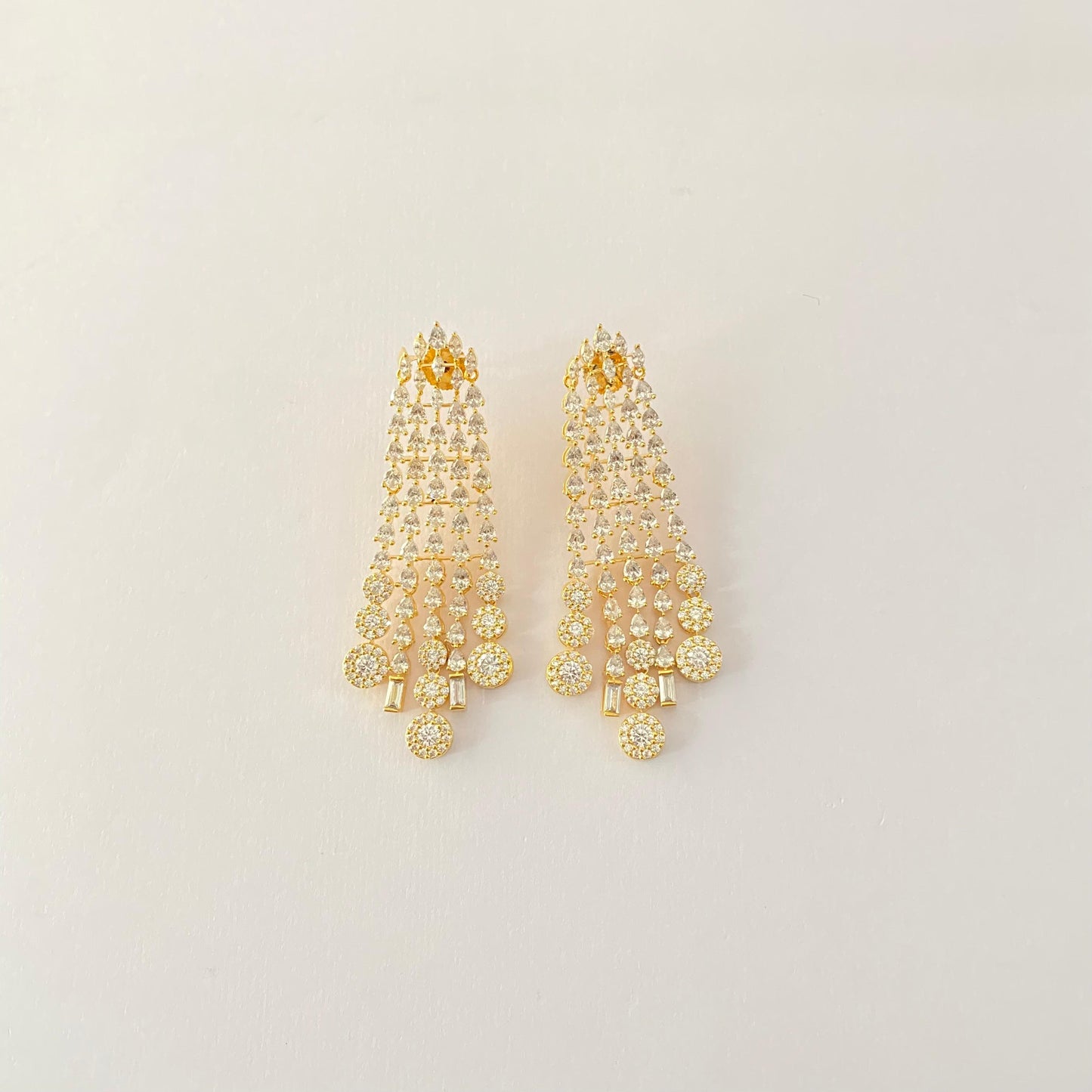 A.D Gold Plated Long Dangler Earring