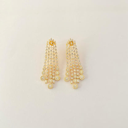 A.D Gold Plated Long Dangler Earring