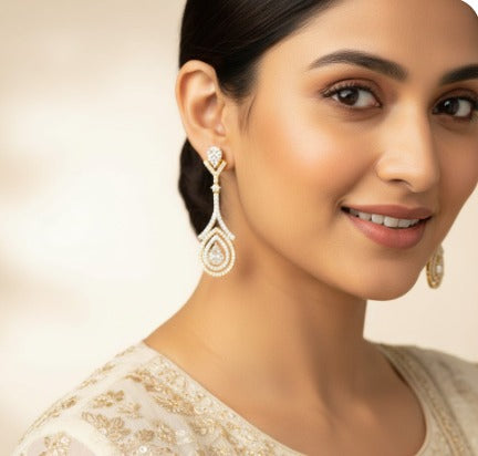 A.D Gold Plated Classic Earring