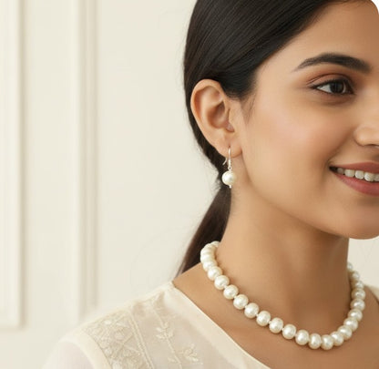 White Pearl Necklace Set