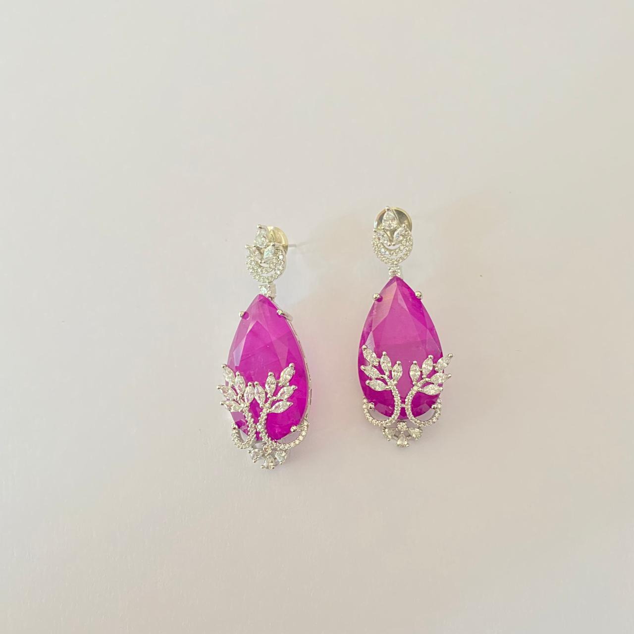 Drop Design Rose Quartz A.D Earring