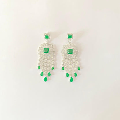 Emerald Sliver Plated Earring