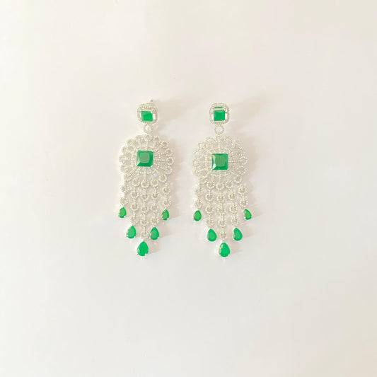 Emerald Sliver Plated Earring