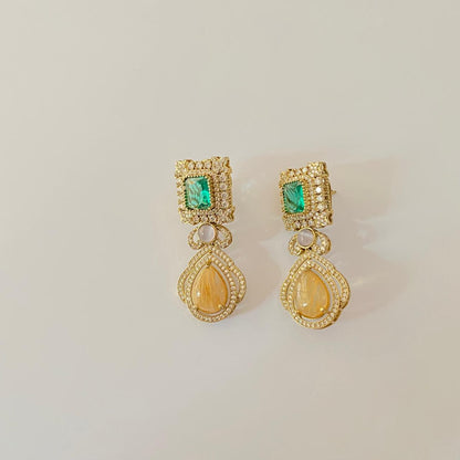 Aqua Gold Plated Earring