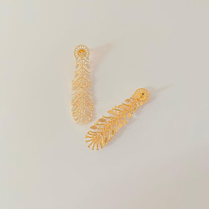 Gold Plated A.D Long Earring