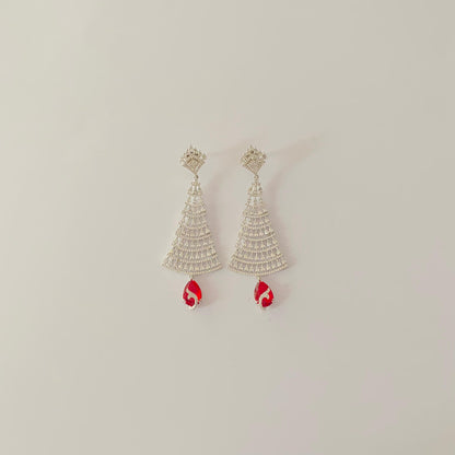 Ruby Silver Plated Earring