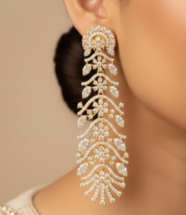 Gold Plated A.D Long Earring