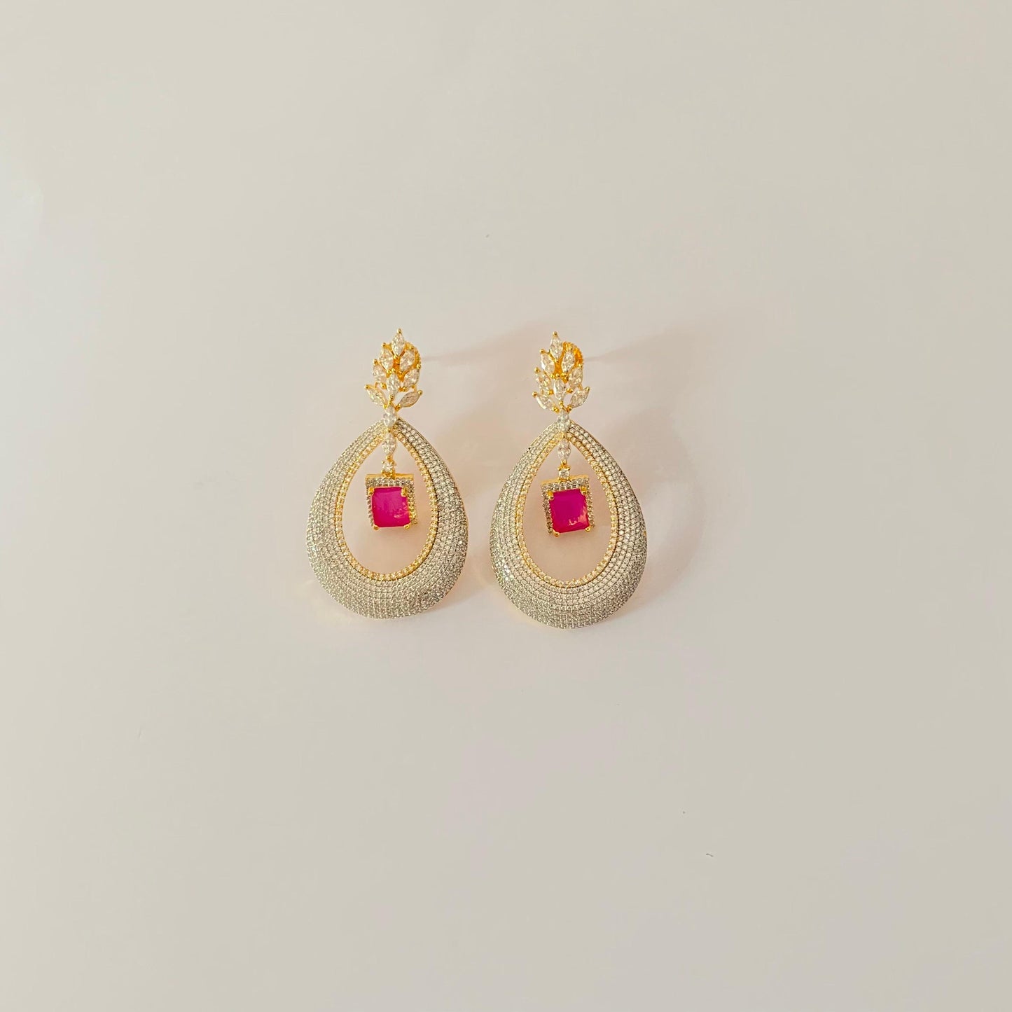 Ruby A.D Gold Plated Latest Design Earring