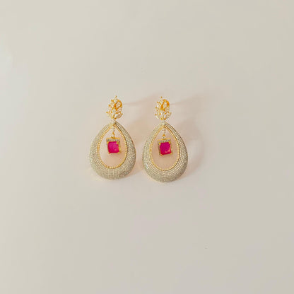 Ruby A.D Gold Plated Latest Design Earring