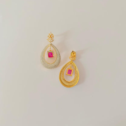 Ruby A.D Gold Plated Latest Design Earring