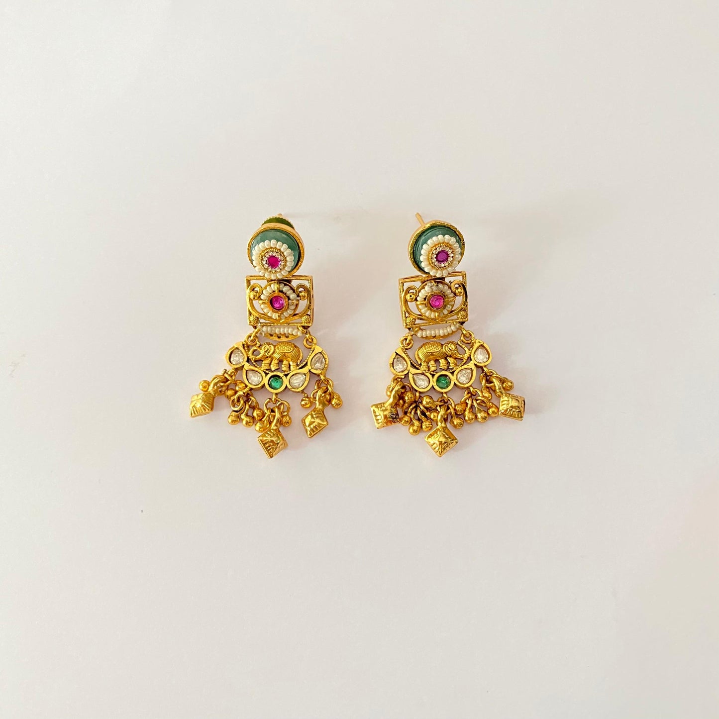 Antique Gold Plated Ruby and Emerald Chokar Set