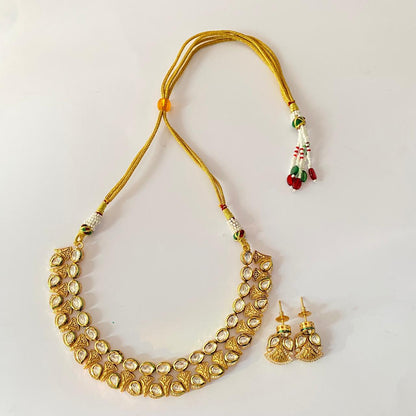 Gold Plated Kundan Necklace Set
