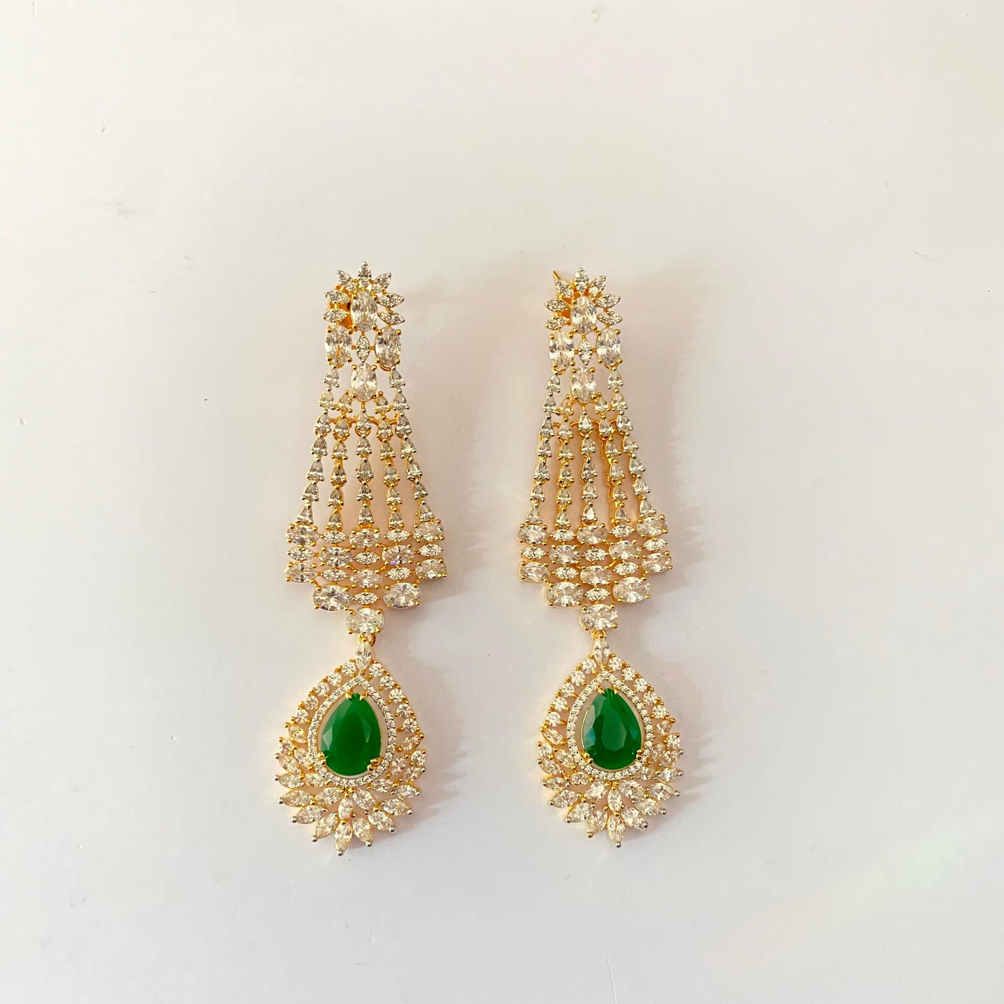 Emerald Gold Plated Earring