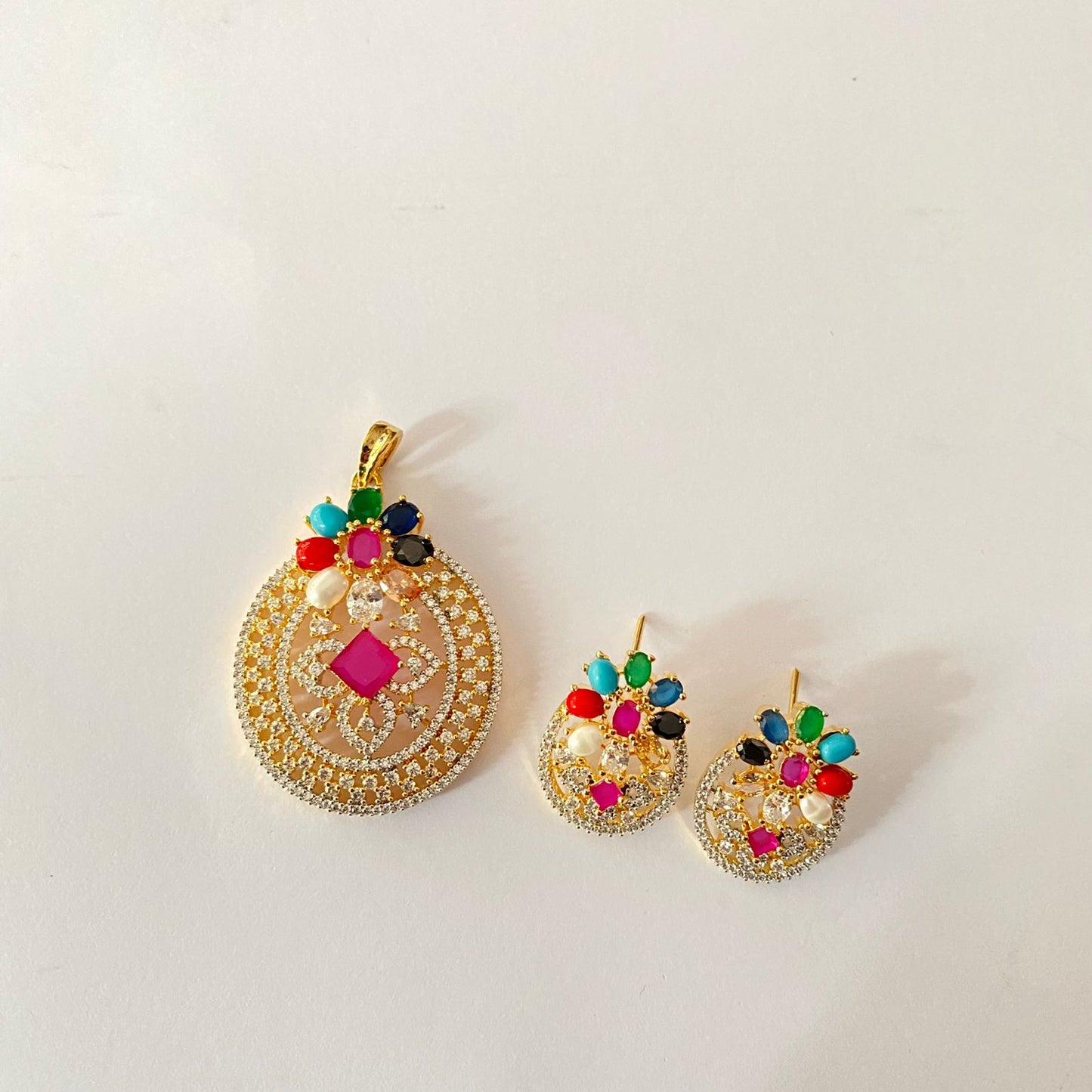 Multi Gold Plated Pendant Set