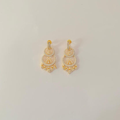 Gold Plated American Diamond Dangle Earring