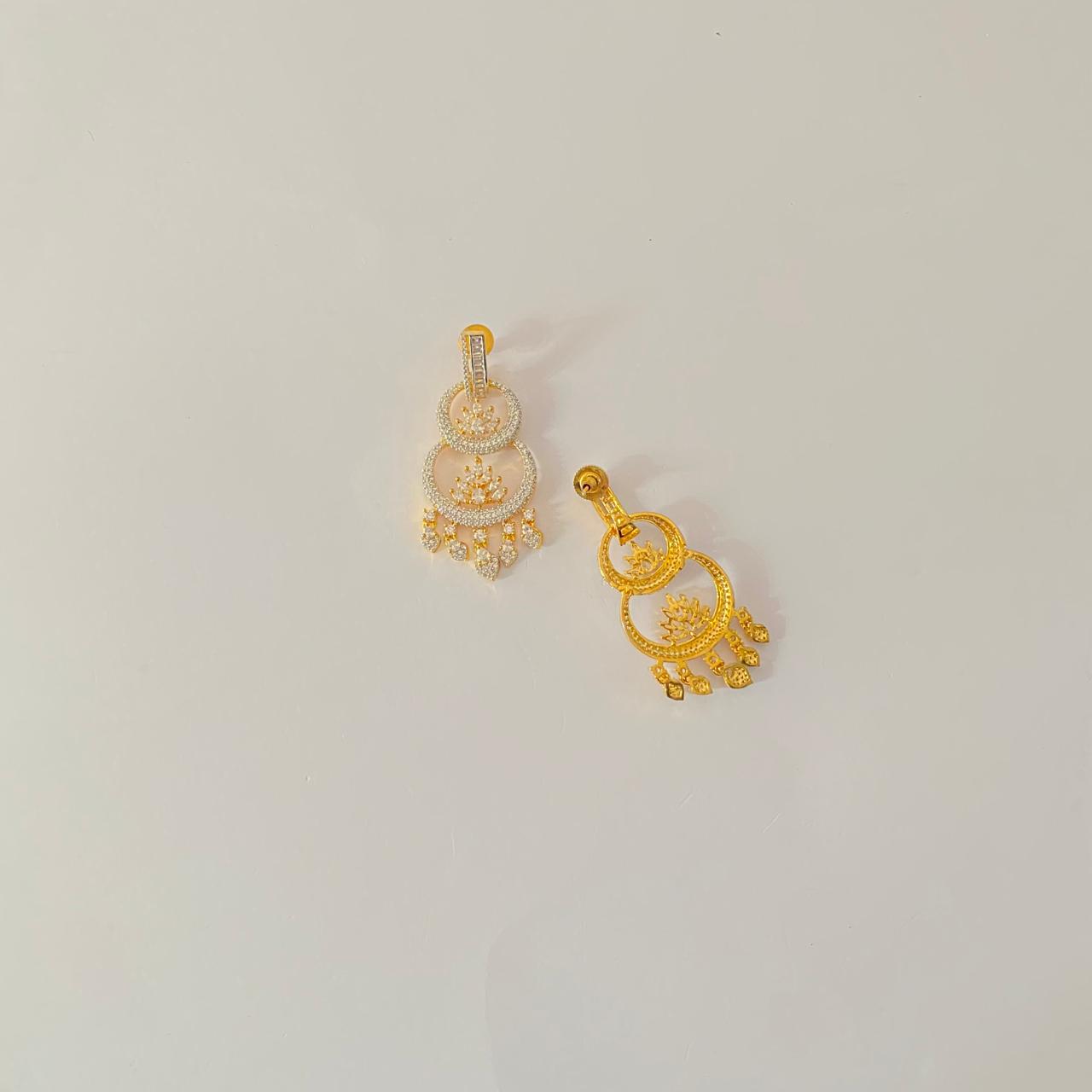 Gold Plated American Diamond Dangle Earring