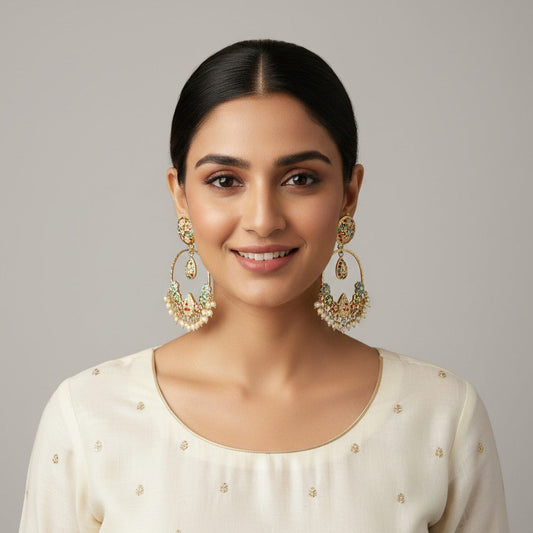 Jadau multi chand Bali latest design