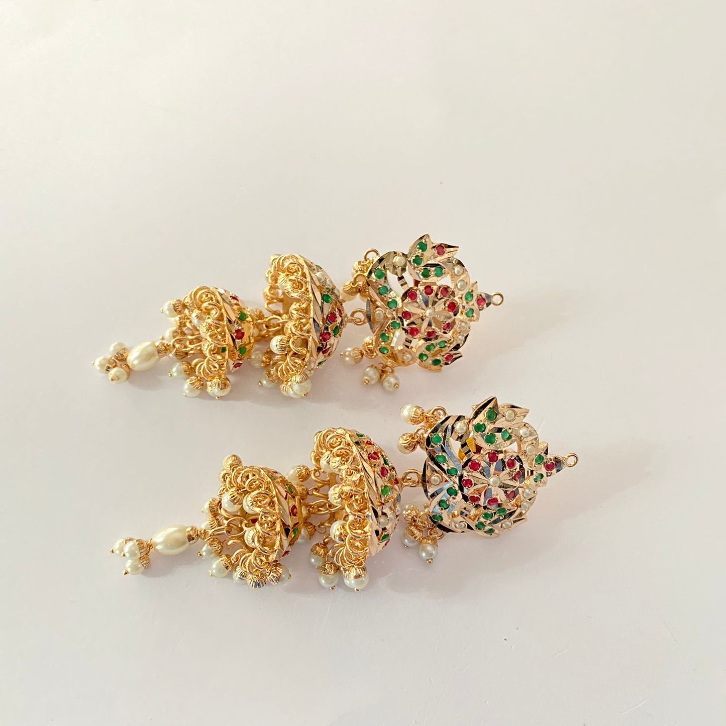 Ruby & Green Jadau Jhumka