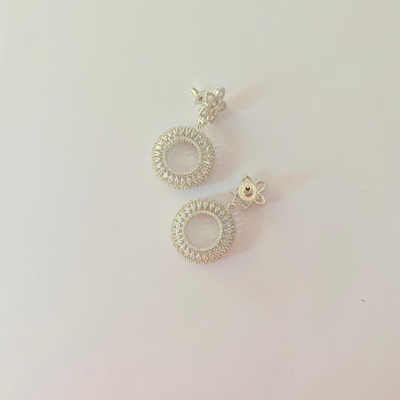 Silver Plated Round Cut Earring