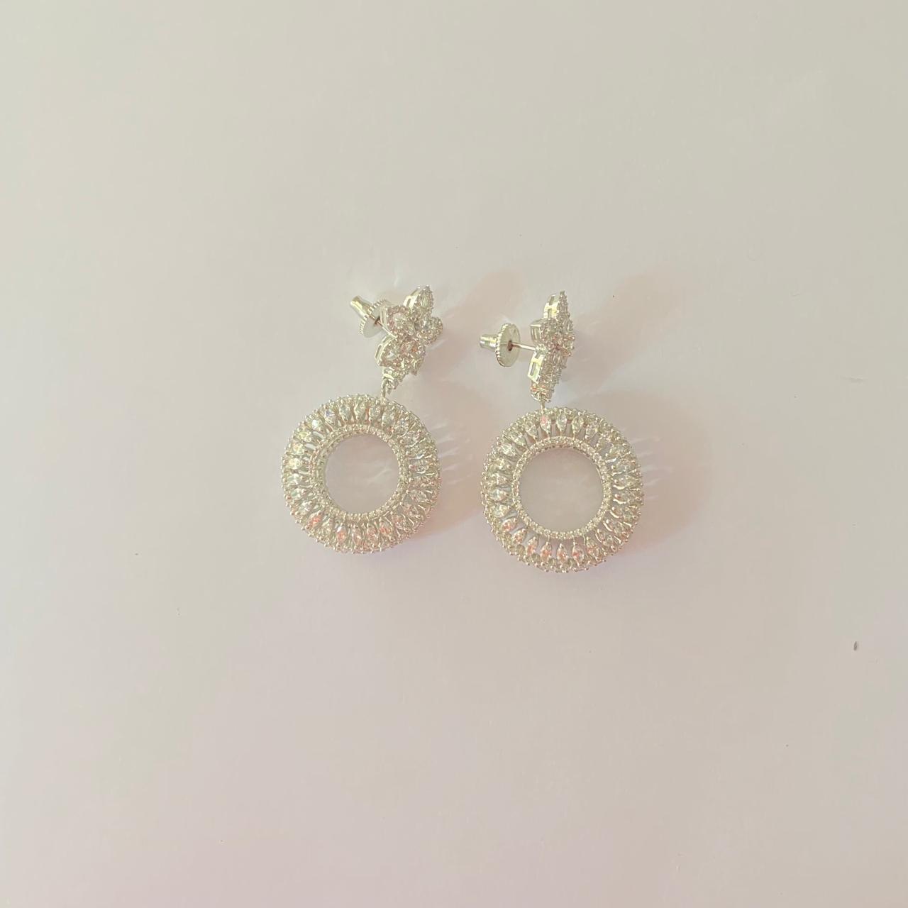 Silver Plated Round Cut Earring