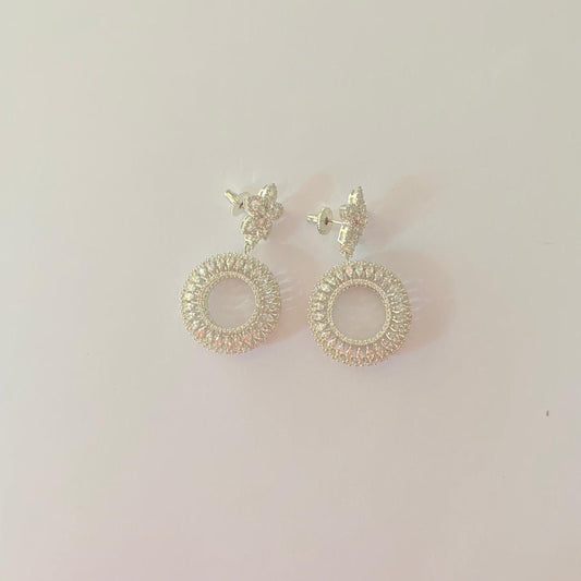 Silver Plated Round Cut Earring