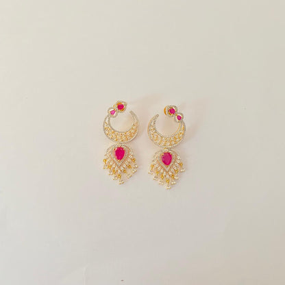Pink Stone with A.D Earring
