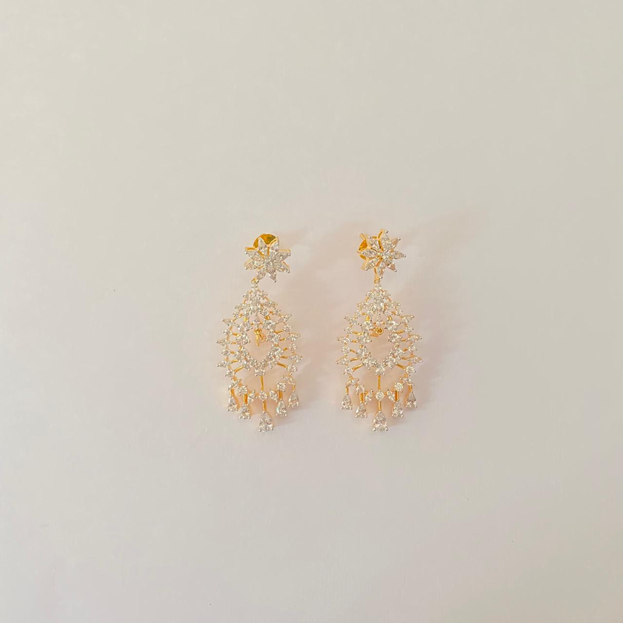 American Diamond Gold Plated Dangler