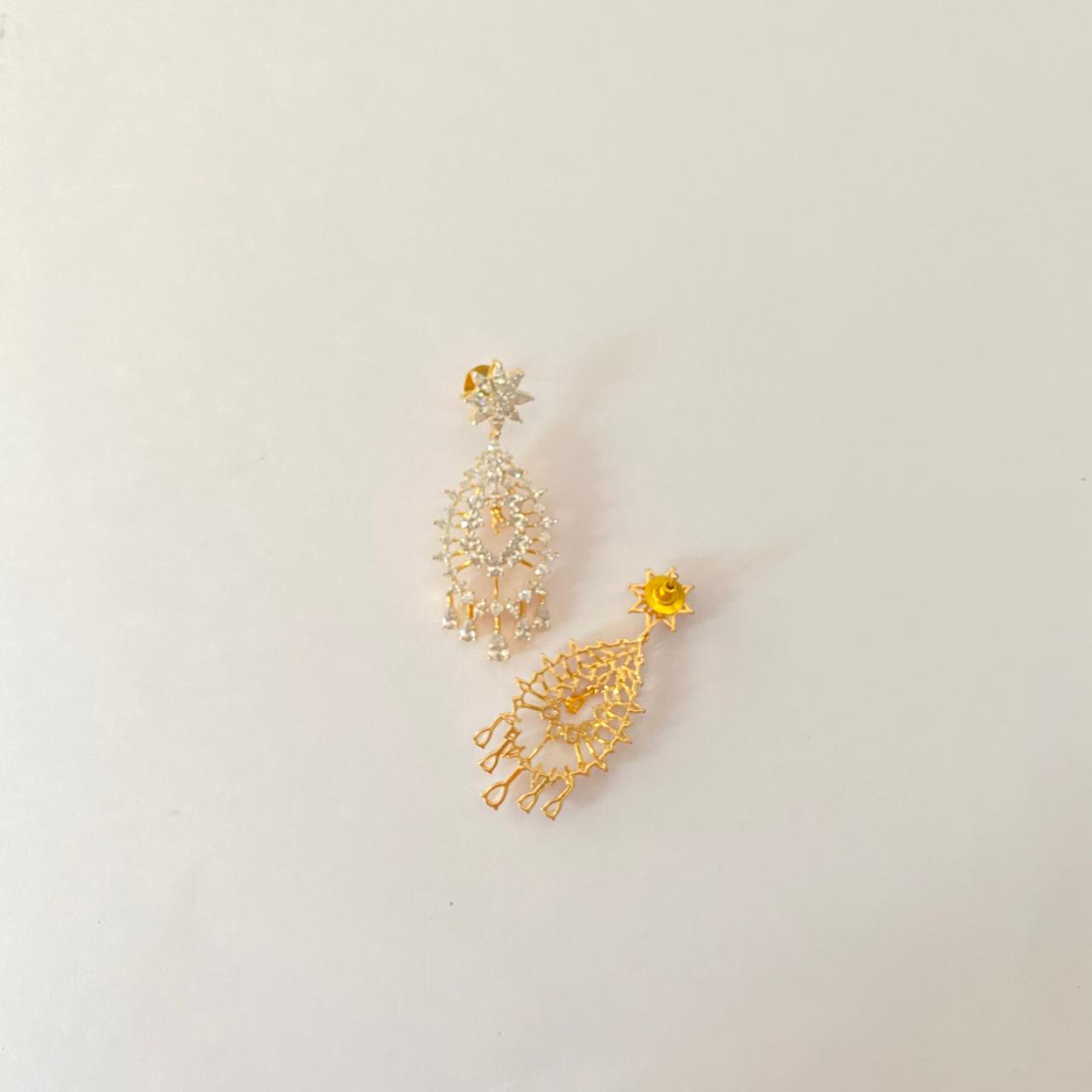 American Diamond Gold Plated Dangler