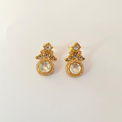 Gold Plated Moissanite Studded Earring