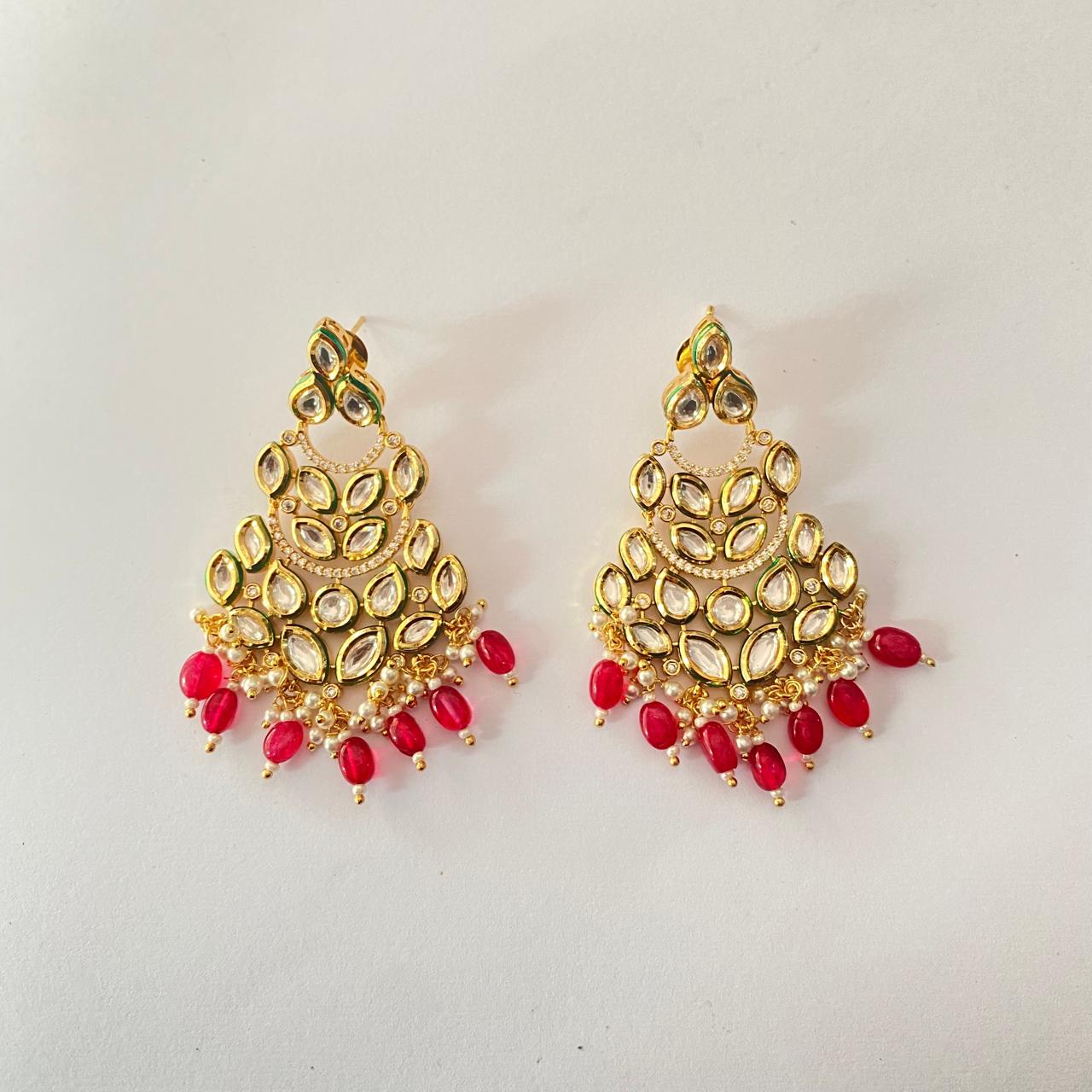 Ruby Gold Plated Earring