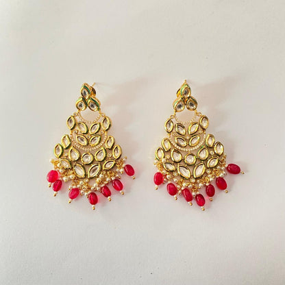Ruby Gold Plated Earring