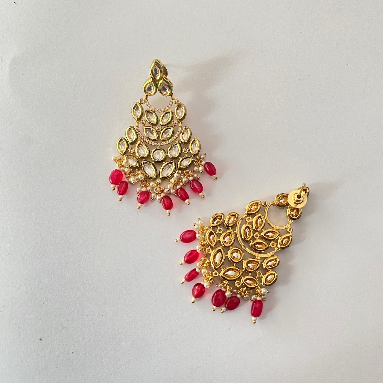 Ruby Gold Plated Earring