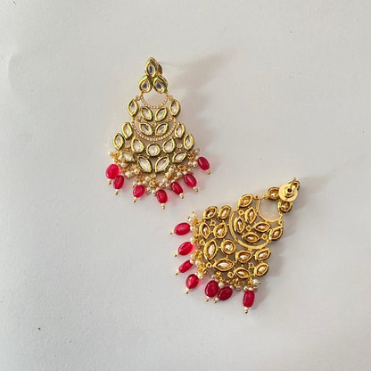 Ruby Gold Plated Earring