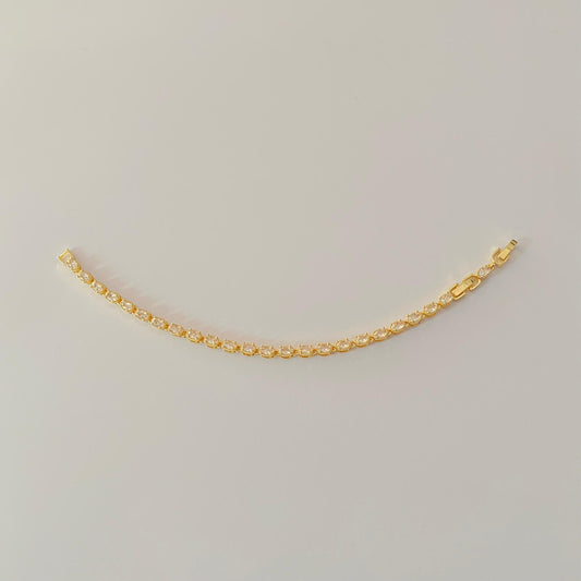 Gold Plated A.D Double Lock Bracelet