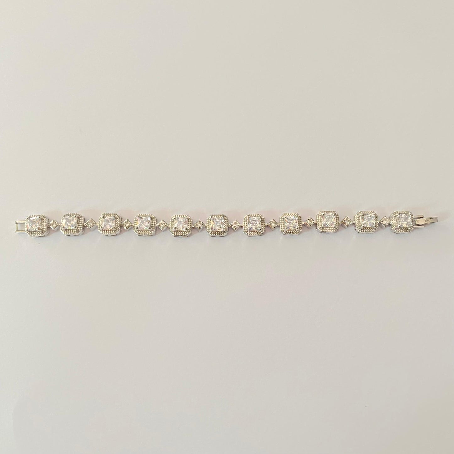 Square A.D Silver Plated Bracelet