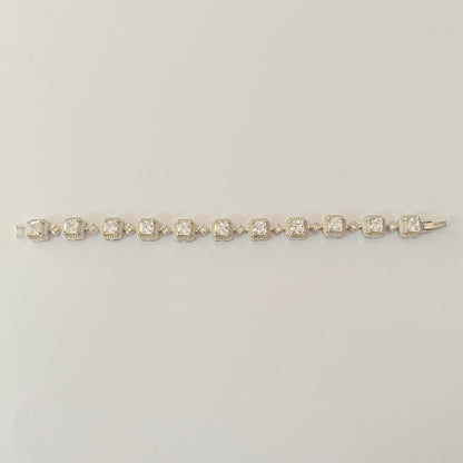 Square A.D Silver Plated Bracelet