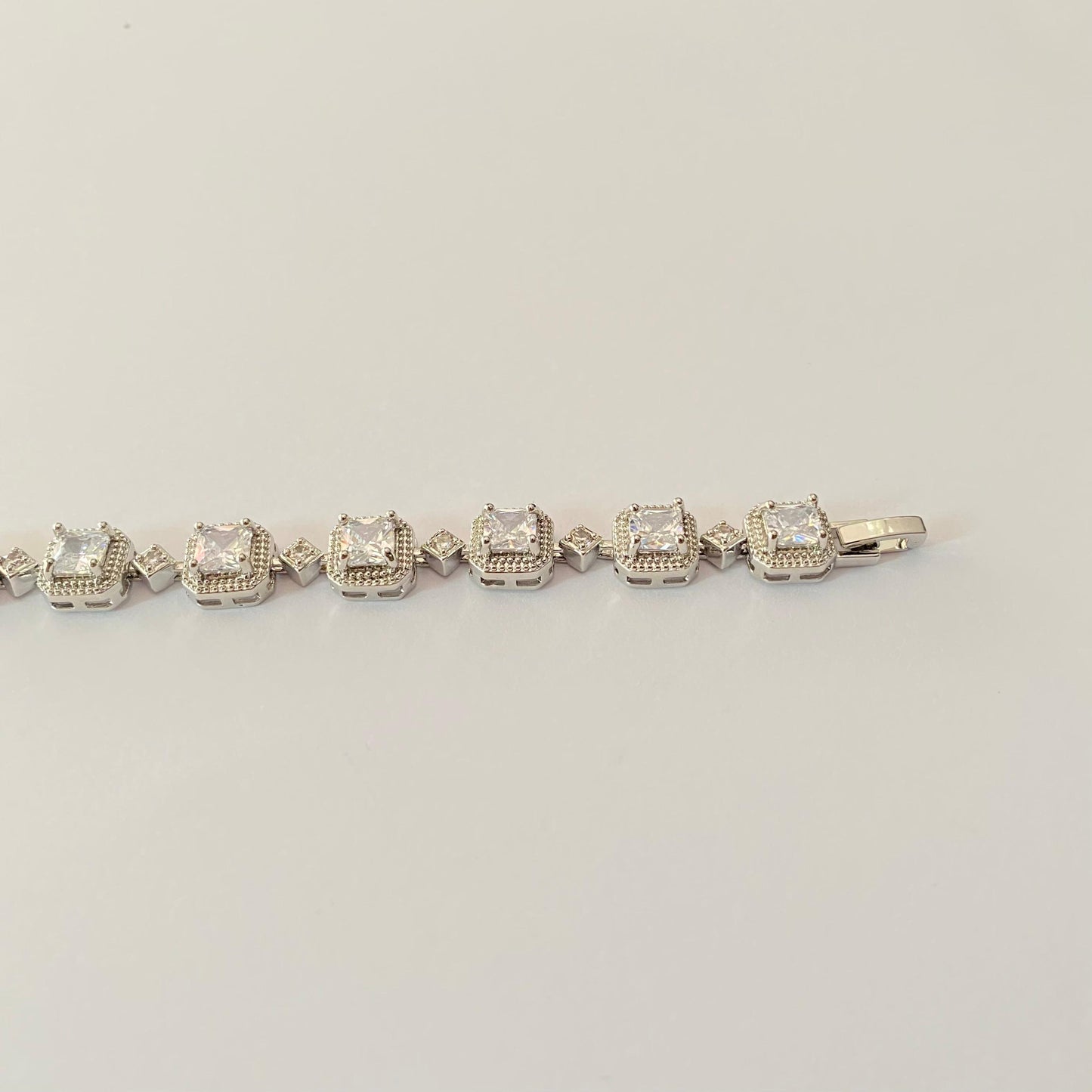 Square A.D Silver Plated Bracelet