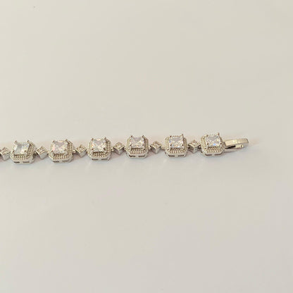 Square A.D Silver Plated Bracelet