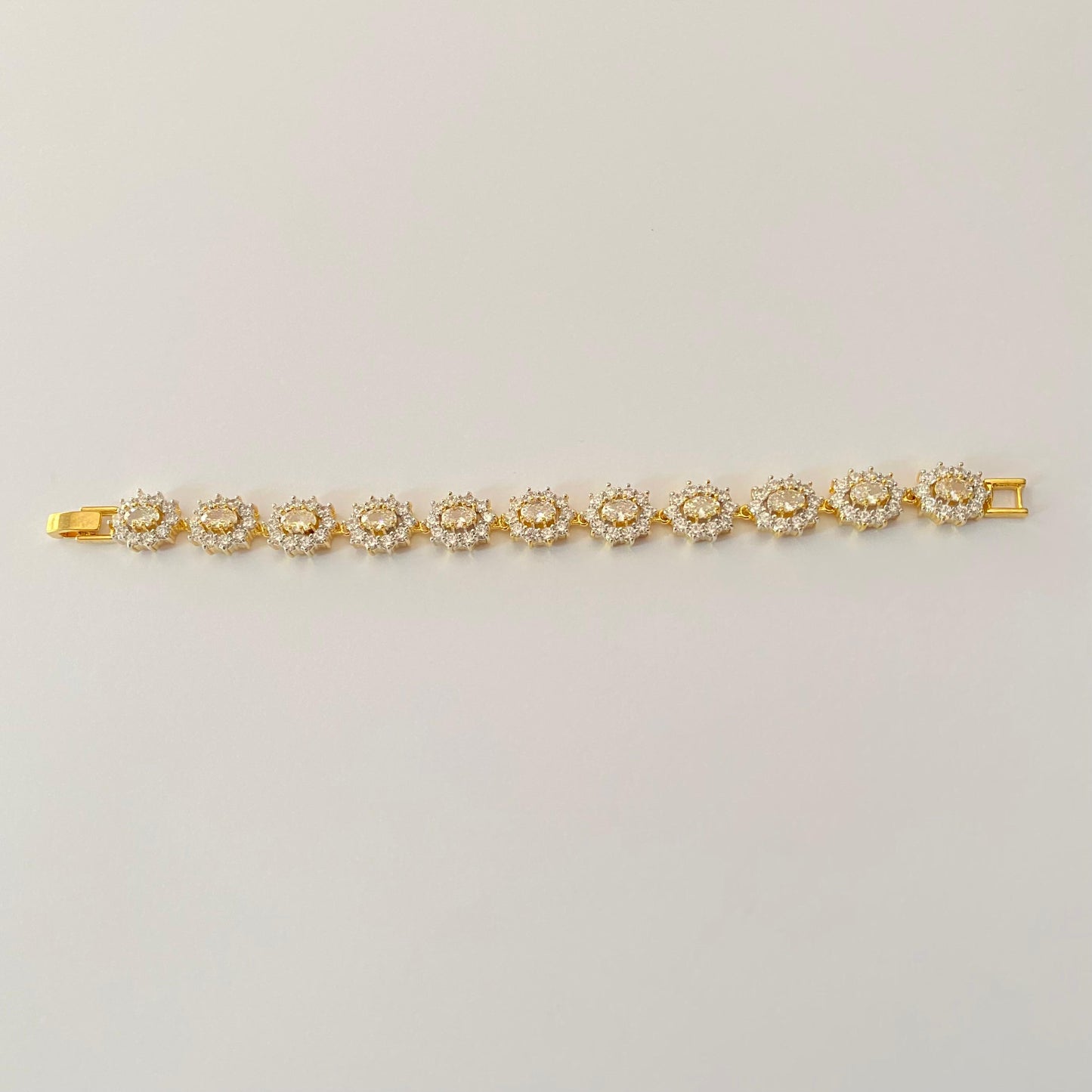Floral Gold Plated A.D Bracelet